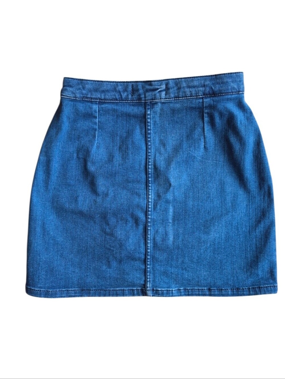 Free People Notched Denim Mini Skirt Size 8 - Picture 2 of 10
